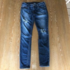 Express distressed jean legging, low-rise